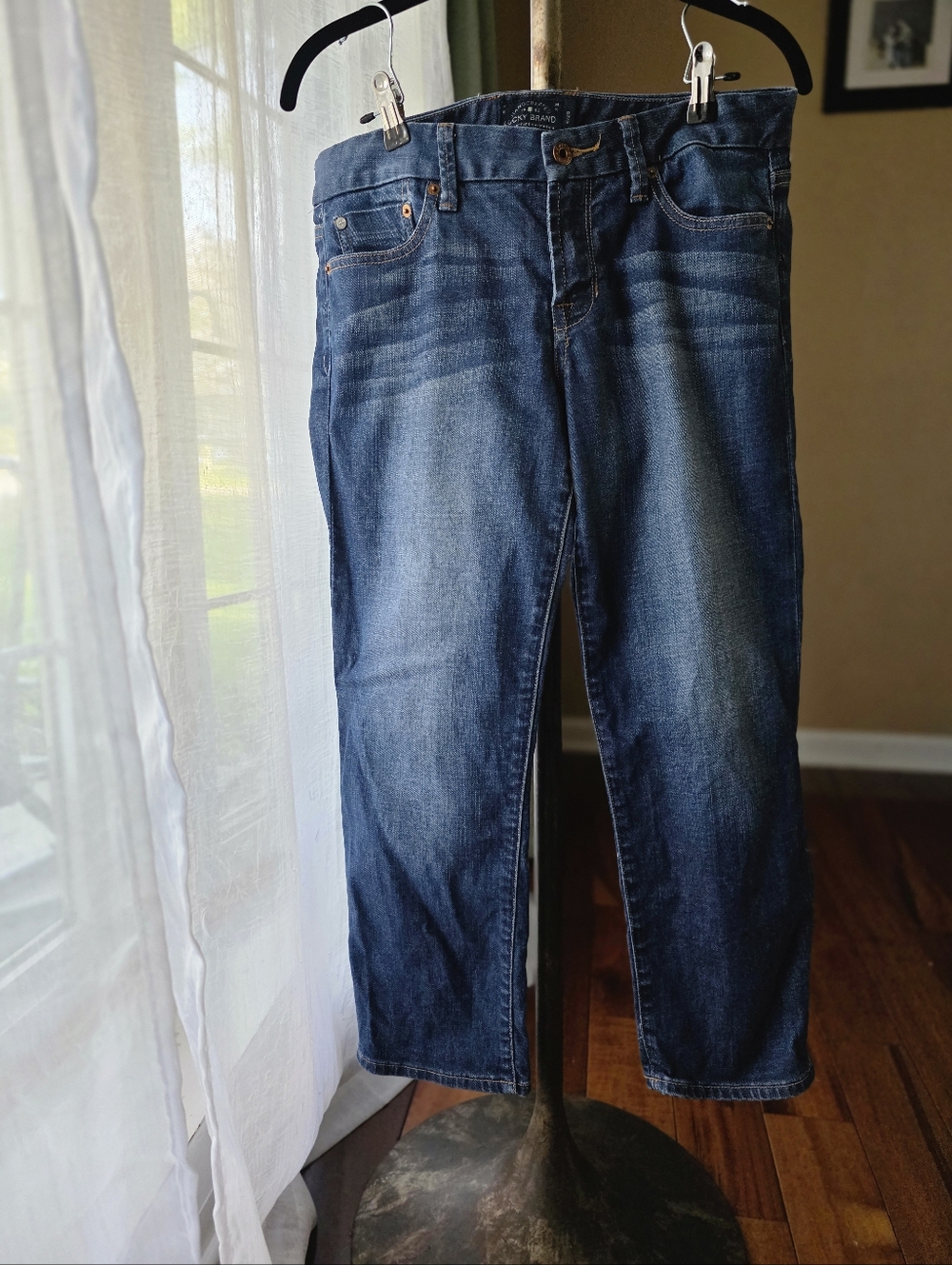 Lucky Brand Sweet Jean Crop Straight Leg Jeans Womens 6 28 Med‎ Wash Blue Denim - Picture 2 of 8